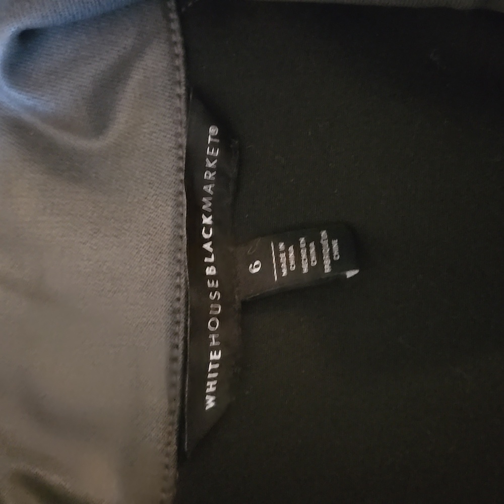 White House Black Market Grey Coated Denim Band Jacket - Picture 3 of 9